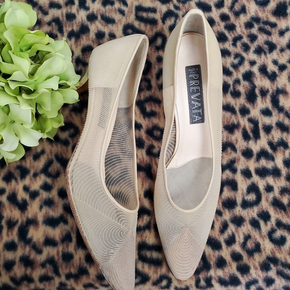 Prevata vintage nude heel. SZ 9AA. Made in Italy
